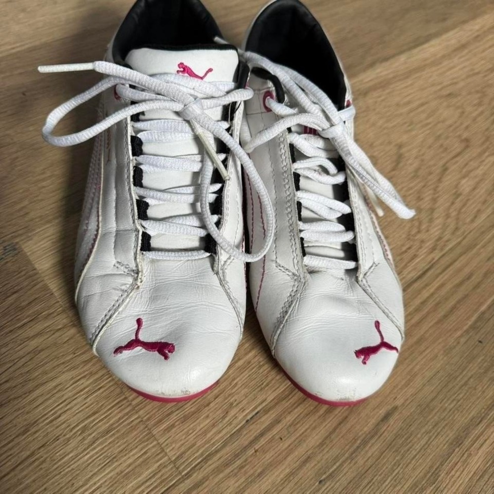Vintage Leather Puma Speedcats Women's Size 6.5 White Pink Black Retro Sneakers - Picture 2 of 8